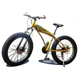 XNEQ Fat Tyre Bike XNEQ 4.0 Wide Tire Thick Wheel Mountain Bike, Snowmobile ATV Off-Road Bicycle, 24 Inch-7 / 21 / 24 / 27 / 30 Speed, Gold, 7