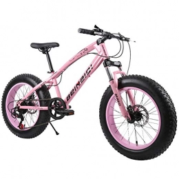 XNEQ Bike XNEQ Fat Tire Mens Shift Mountain Bike, Rear-Wheel Disc Brakes, Medium High-Tensile Steel Frame, 7 / 21 / 24-Speed, 20-Inch Wheels, 7, 7Speed