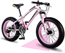 XUERUIGANG Fat Tyre Bike XUERUIGANG 20" / 24" / 26" Adult Mountain Bikes, Fat Tire Mountain Bike, Dual Suspension Frame and Suspension Fork All Terrain Mountain Bike, 21 Speed Multiple Colors (Color : Pink, Size : 26")