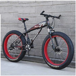 XXCZB Bike XXCZB Fat Tire Hardtail Mountain Bikes with Front Suspension for Adults Men Women 4 wide tires Anti-Slip Mountain Bicycle High-carbon Steel Dual Disc Bike-24 Inch 21Speed_Black Red