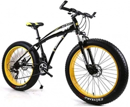 XXCZB Fat Tyre Bike XXCZB Mountain Bike Mens Mountain Bike 27 Speeds 26 inch Fat Tire Road Bicycle Snow Bike Pedals with Disc Brakes and Suspension Fork Black yellow
