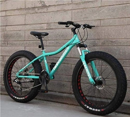 XXCZB Fat Tyre Bike XXCZB Mountain Bikes 26Inch Fat Tire Hardtail Snowmobile Dual Suspension Frame And Suspension Fork All Terrain Men s Mountain Bicycle Adult-Green 1_21Speed