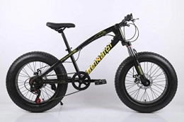 XZM Bike XZM 20 inch fat bike fat tire mountain bike Beach cruiser bicycle carbon steel disc brake, black, 7 speed