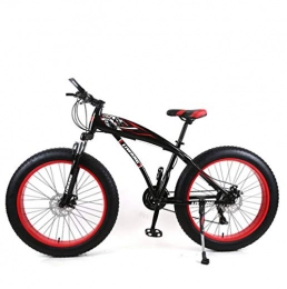 YAMEIJIA Fat Tyre Bike YAMEIJIA High-carbon steel mountain bike riding 24 / 26 inch variable speed Wide tire disc brake / 21-24-27 speed, Red, 24inch27speed