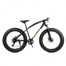 YBCN Fat Tyre Bike YBCN Fat bike, off-road beach snow men's bicycle 26 inch 27 speed variable speed shock double disc brake hard tail 4.0 big tires adult outdoor riding trip, Black