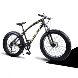 YCHBOS Fat Tyre Bike YCHBOS 26 Inch Adult Fat Tire Mountain Bikes with Dual Disc Brake, 24 Speed Cruiser Bike Mountain Bicycle, High-carbon Steel Mountain Trail Bike, Shock Absorption Front ForkC