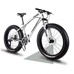 YCHBOS Fat Tyre Bike YCHBOS 26 Inch Adult Mountain Bike Fat Wheel, 21 / 27 Speed Lightweight High-Carbon Steel Frame Dual Beach Cruiser Fat Tire Bicycle, Dual Disc Brakes and Front SuspensionF-27 Speed