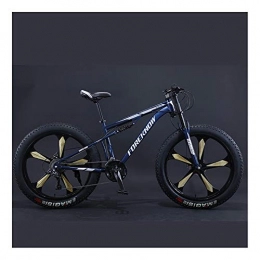 YCHBOS Fat Tyre Bike YCHBOS Mountain Bike Men 26 Inch, Fat Tire MTB Bicycle for Adults with 5 Cutter Wheel, Dual Disc Brakes, 27 Speed Big Wheel Bike, Full Suspension Mountain BikesD
