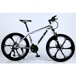 YGTMV Fat Tyre Bike YGTMV 26 Inch Adult Mountain Bike, High Carbon Steel Shock Absorption 21 / 24 / 27 / 30 Speeds Disc Brakes Fat Bike 6 Knife Adult Outdoor Student Bicycle, Black, 24 speed