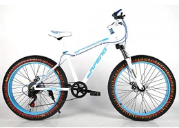 YOUSR Fat Tyre Bike YOUSR 26 inch fatbike 24 inch snow bike fork suspension for men and women White 26 inch 21 speed