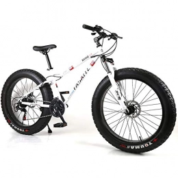 YOUSR Fat Tyre Bike YOUSR Fat Tire Bicycle 24 Inch Dirt Bicycle Fork Suspension Men's Bicycle & Women's Bicycle White 26 inch 24 speed