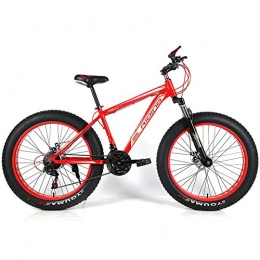YOUSR Bike YOUSR Fat Tire Bike Disc Brake Fat Bike 27.5 Inch Men's Bicycle & Women's Bicycle Red 26 inch 24 speed