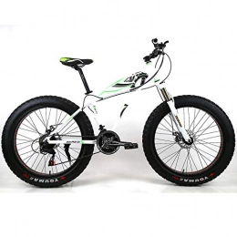 YOUSR Fat Tyre Bike YOUSR Fat Tire Bike Full Suspension Dirt Bike Fork Suspension Men's Bicycle & Women's Bicycle White 26 inch 21 speed