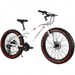 YOUSR Fat Tyre Bike YOUSR Mountain Bicycle 21" Frame Mens Bike Folding For Men And Women White 26 inch 30 speed