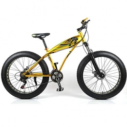 YOUSR Fat Tyre Bike YOUSR Mountain Bicycle 21" Frame Mens Bike Shimano For Men And Women Gold 26 inch 7 speed
