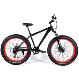 YOUSR Fat Tyre Bike YOUSR Mountain Bicycle Shock Absorption Mens Bike Aluminium Alloy Frame Unisex's Black 26 inch 27 speed