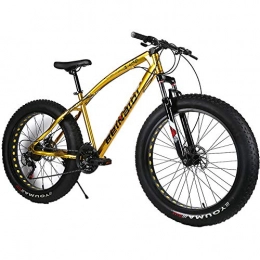 YOUSR Fat Tyre Bike YOUSR Mountain Bicycle Snow Bike Mountain Bicycles Aluminium Alloy Frame Unisex's Gold 26 inch 7 speed