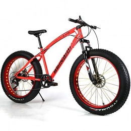 YOUSR Fat Tyre Bike YOUSR Mountain Bicycles Dual Disc Brake Mens Bike Folding For Men And Women Red 26 inch 21 speed