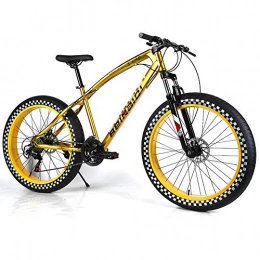 YOUSR Fat Tyre Bike YOUSR Mountain Bicycles Fat Bike Mens Bike 27 / 30Speed For Men And Women Gold 26 inch 24 speed