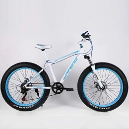 YOUSR Fat Tyre Bike YOUSR Mountain Bicycles Fat Bike Mens Bike Folding Unisex's White 26 inch 7 speed