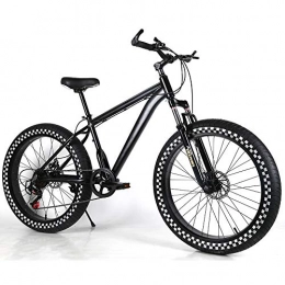 YOUSR Fat Tyre Bike YOUSR Mountain Bicycles Fat Bike Mens Bike Shimano Unisex's Black 26 inch 21 speed