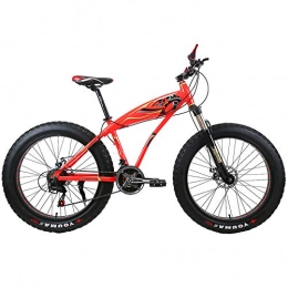 YOUSR Fat Tyre Bike YOUSR Mountain Bikes 21" Frame Mountain Bicycles Front Suspension For Men And Women Red 26 inch 21 speed