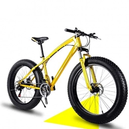 Yunyisujiao Fat Tyre Bike Yunyisujiao 24 Inch Mountain Bikes, Dual Disc Brake Bicycle, High-carbon Steel Frame Fat Tire Mountain Trail Bike, Anti-Slip Bikes (Color : Yellow)