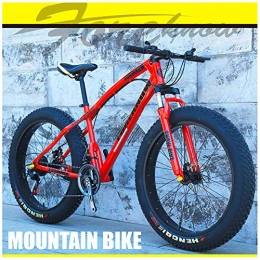 YXYLD Fat Tyre Bike YXYLD Mountain Bike Adults Men and Women, Fat Tire 26 Inch Road Bike, Variable Speed ​​Mountain Bikes, Hard Tail MTB Front Suspension, Double Disc Brake