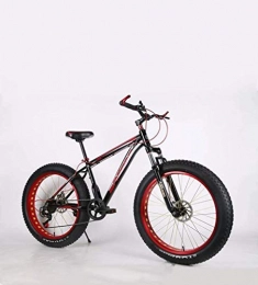 ZTBXQ Bike ZTBXQ Fitness Sports Outdoors Upgraded Version Fat Tire Mens Mountain Bike Double Disc Brake / High-Carbon Steel Frame Cruiser Bikes 7 Speed Beach Snowmobile Bicycle 24-26 inch Wheels