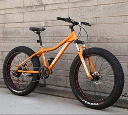 ZTYD Bike ZTYD Mountain Bikes, 26Inch Fat Tire Hardtail Snowmobile, Dual Suspension Frame And Suspension Fork All Terrain Men's Mountain Bicycle Adult, Orange 1, 24Speed