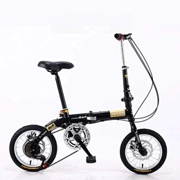 DSHUJC Bike 14 Inch Foldable Mini Ultralight Portable Adult Children Students Men And Women Small Wheel Variable Speed Double Disc Brake Bicycle