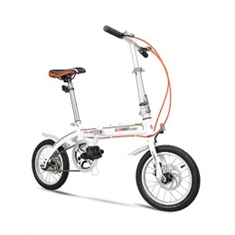 LI SHI XIANG SHOP Bike 14 inch folding bicycle ultra light children student adult mini bike ( Color : White )