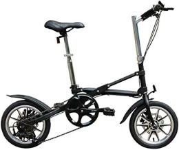 FHKBB Bike 14-Inch Folding Speed Bike - Adult Folding Bike - Fast Folding Bike Adult Portable Mini Pedal Bicycle, Black (Color : Black)