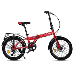 DKZK Bike 16 / 20" Folding City Bike Bicycle Adult Student Ultra-Light Portable Commuter Car, Disc Brake Variable Speed Small Bicycle