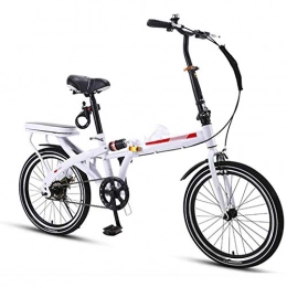 WLGQ Bike 16-20inch Foldable Bicycle, Shifting Shock Absorption Small Wheel Ultralight City Bike, Variable Speed Portable Double Disc Brake Lightweight Folding Bike