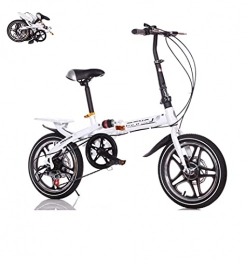 MAYIMY Folding Bike 16" Folding Bicycle Lightweight High Carbon Steel Comfort Bicycle Installation Free Variable Speed Shock Absorbing Disc Brake city Bikes Adult Children's Bikes