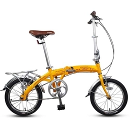 DJYD Bike 16" Folding Bikes, Adults Kids Mini Single Speed Foldable Bicycle, Aluminum Alloy Lightweight Portable Folding City Bike Bicycle, Beige FDWFN (Color : Beige)