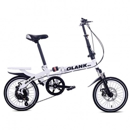 CUHSPOL Bike 16" Folding Lightweight Bicycle Variable Speed Disc brake & shock absorption Bike With Rear Seat Shelf