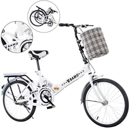 16 In Folding Bike For Adult,Lightweight Steel Frame Folding Bike City Mini Compact Bike Bicycle Urban Commuters White 16in