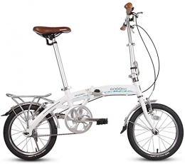 NXMAS Folding Bike 16-inch folding bike folding bicycle at single speed for children mini folding bicycle aluminum alloy laptop from city mountain bicycle-White