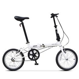 LLF Folding Bike 16 Inch Light Weight Mini Folding Bike, Small Wheel Folding Bike for Adults, Men, Women, Students and Children (Color : White, Size : 16in)