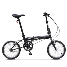 DJYD Bike 16" Mini Folding Bikes, Adults Men Women Students Light Weight Folding Bike, High-carbon Steel Reinforced Frame Commuter Bicycle, Blue FDWFN (Color : Black)