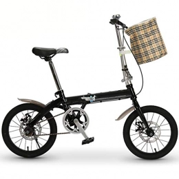 ZHEDYI Folding Bike 16in / 20in Wheels Bike Bicycle, Adult Single Speed Folding Bike, High Carbon Steel Disc Brake Light Road Bikes, Women's Bike, Urban Environment and Commuting to Work ( Color : White , Size : 16inch )