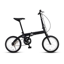 XBSXP Folding Bike 16in Adult Bikes Folding Cruiser Bike, High Strength Steel Frame Bicycle, City Compact Bicycles, Bicycle Seats for Comfort，Suitable for Ladies Students, Office Workers, Commuters ( Color : Black-b )
