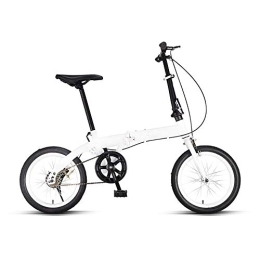 XBSXP Folding Bike 16in Adult Bikes Folding Cruiser Bike, High Strength Steel Frame Bicycle, City Compact Bicycles, Bicycle Seats for Comfort，Suitable for Ladies Students, Office Workers, Commuters ( Color : White-b )