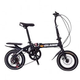 CXSMKP Folding Bike 16Inch Folding Bike for Adult Men And Women Teens, 6Speed Mini Lightweight Foldable Bicycle for Student Office Worker Urban Environment, High Carbon with Disc Brake Rear Rack