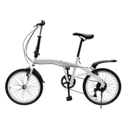 BuRuiYoten Bike 20'' 7-Speed Folding Bike Foldable Bicycle Lightweight Road Carbon Steel Bikes For Adults Alloy City Teenagers Urban System Double Adult V-Brake Heavy Duty Kick Stand Camping Gift Faltbar Leicht