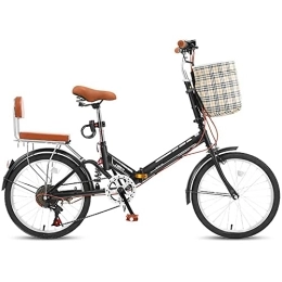 SUYUDD Bike 20'' Folding Bike, Ultra-light And Portable Small 6-speed Adult Male And Female Folding Bicycle With Child Safety Seat Maximum Load-bearing 150KG Free Installation