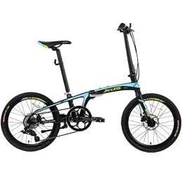 DJYD Bike 20" Folding Bikes, Adults Unisex 8 Speed Double Disc Brake Light Weight Folding Bike, Aluminum Alloy Lightweight Portable Bicycle, Black FDWFN (Color : Black)