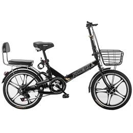  Folding Bike 20" Folding City Bicycle Bike, Light Work Adult Ultra Light Variable Speed Portable Male Bicycle Folding Carrier, for Men Women Lightweight Folding Casual Bicycle
